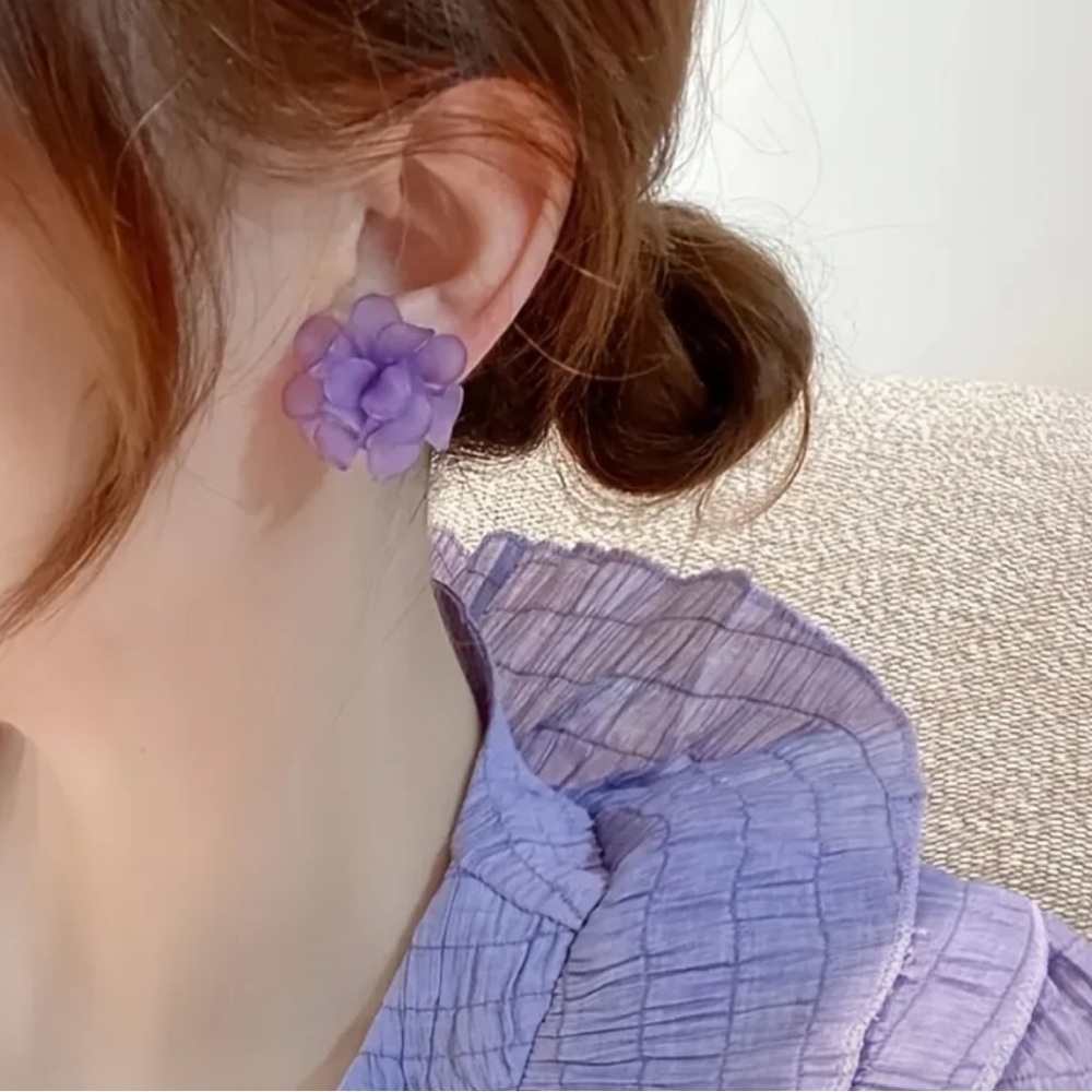 Purple Floral Earrings